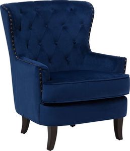 Beliani Fotel welurowy niebieski VIBORG II 1