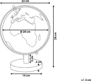 Beliani Globus 28 cm różowy CABOT 5
