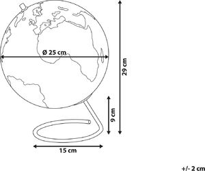 Beliani Globus 29 cm żółty z magnesami CARTIER 5