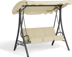 Beliani Huśtawka ogrodowa beżowa GARBO 4