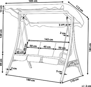 Beliani Huśtawka ogrodowa beżowa GARBO 8