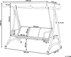 Beliani Huśtawka ogrodowa czarna BOGART 9