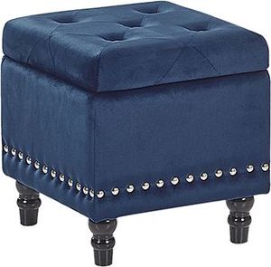 Beliani Puf ze schowkiem welurowy ciemnoniebieski LORETTO 2