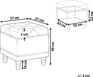 Beliani Puf ze schowkiem welurowy ciemnoniebieski LORETTO 8