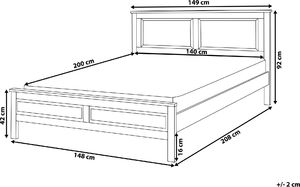 Beliani Łóżko drewniane 140 x 200 cm białe OLIVET 7