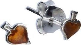 Lovrin Srebrne kolczyki 925 pomarańczowe serduszka 0,26g 2