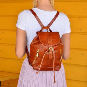 Leather Diamonds Plecak skórzany tmc_422m Camel Nie dotyczy 6