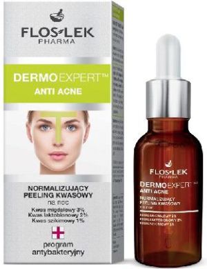 FLOSLEK Pharma Dermo Expert Anti Acne Peeling kwasowy normalizujący na noc 30ml 1