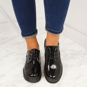 Filippo Glany skórzane damskie lakierowane czarne McKey 39 3