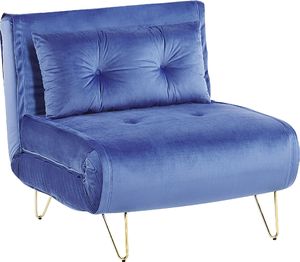 Beliani Sofa welurowa rozkładana granatowa VESTFOLD 4