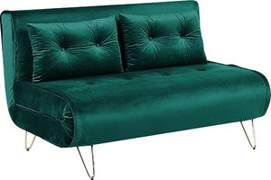Shumee Sofa welurowa rozkładana 2-osobowa ciemnozielona VESTFOLD 4