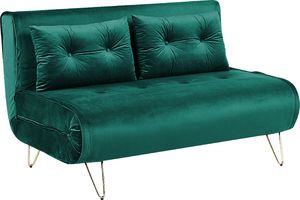 Shumee Sofa welurowa rozkładana 2-osobowa ciemnozielona VESTFOLD 5