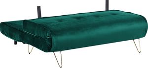 Shumee Sofa welurowa rozkładana 2-osobowa ciemnozielona VESTFOLD 6