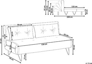Shumee Sofa welurowa rozkładana 2-osobowa ciemnozielona VESTFOLD 9