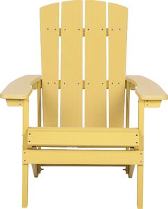 Shumee Krzesło ogrodowe z podnóżkiem żółte ADIRONDACK 3