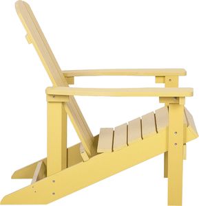 Shumee Krzesło ogrodowe z podnóżkiem żółte ADIRONDACK 4