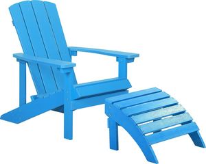 Shumee Krzesło ogrodowe z podnóżkiem niebieskie ADIRONDACK 1