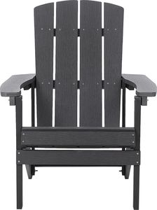 Shumee Krzesło ogrodowe z podnóżkiem ciemnoszare ADIRONDACK 3