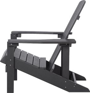 Shumee Krzesło ogrodowe z podnóżkiem ciemnoszare ADIRONDACK 4