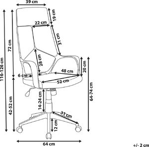 Krzesło biurowe Shumee Delight Jasnoniebieskie 9