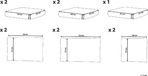 Shumee Zestaw poszewek na poduszki ogrodowe szary MILANO 3