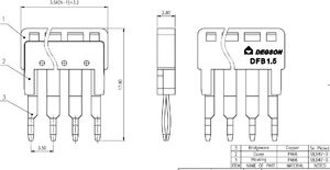 Degson Mostek wtykowy 5-biegunowy do złączek szynowych DS1.5 DGN 6986 4