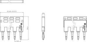 Degson Mostek wtykowy 5-biegunowy do złączek szynowych DS4 DGN 7020 4