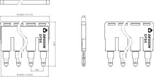 Degson Mostek wtykowy 10-biegunowy do złączek szynowych DS6 DGN 7068 4
