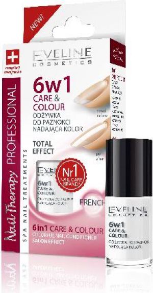 Eveline Nail Therapy Lakier odżywka 6w1 Care & Colour French 5ml 1