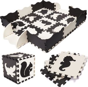 KIK Puzzle piankowe - Mata dla dzieci, 25el. czarno-białe (KX6270) 1