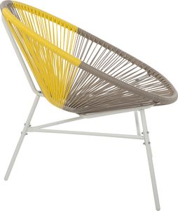 Shumee Zestaw 2 krzeseł rattanowy beżowo-żółty ACAPULCO 4