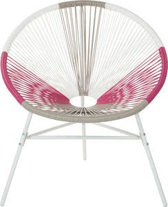 Shumee Zestaw 2 krzeseł rattanowych biało-beżowo-różowy ACAPULCO 2