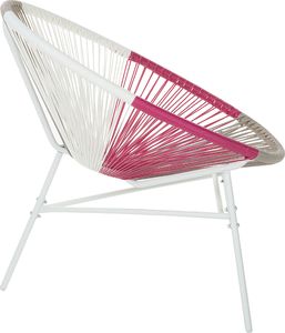 Shumee Zestaw 2 krzeseł rattanowych biało-beżowo-różowy ACAPULCO 3