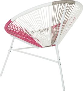 Shumee Zestaw 2 krzeseł rattanowych biało-beżowo-różowy ACAPULCO 4