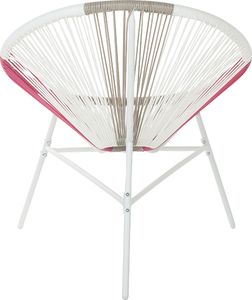 Shumee Zestaw 2 krzeseł rattanowych biało-beżowo-różowy ACAPULCO 5