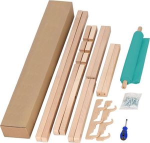 Springos Leżak ogrodowy drewniany do samodzielnego montażu z materiałem turkusowym 13