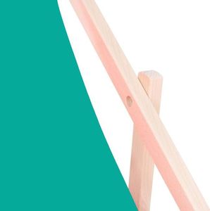 Springos Leżak ogrodowy drewniany do samodzielnego montażu z materiałem turkusowym 2