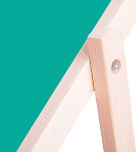 Springos Leżak ogrodowy drewniany do samodzielnego montażu z materiałem turkusowym 3