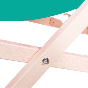 Springos Leżak ogrodowy drewniany do samodzielnego montażu z materiałem turkusowym 4