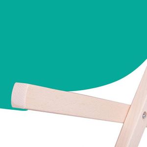 Springos Leżak ogrodowy drewniany do samodzielnego montażu z materiałem turkusowym 5