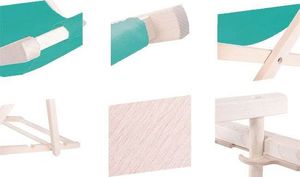 Springos Leżak ogrodowy drewniany do samodzielnego montażu z materiałem turkusowym 6