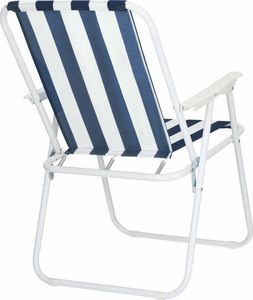 Springos Krzesło turystyczne składane na plażę i do ogrodu niebieskie pasy 11