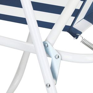 Springos Krzesło turystyczne składane na plażę i do ogrodu niebieskie pasy 4