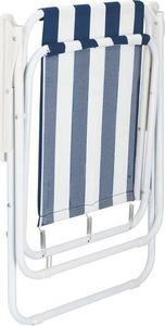 Springos Krzesło turystyczne składane na plażę i do ogrodu niebieskie pasy 7