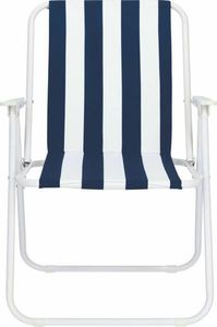 Springos Krzesło turystyczne składane na plażę i do ogrodu niebieskie pasy 8