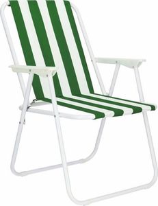 Springos Krzesło turystyczne składane na plażę i do ogrodu zielone pasy 1