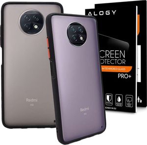 Alogy Etui na telefon obudowa Alogy Bumper case do Xiaomi Redmi Note 9T Czarne + Szkło 1