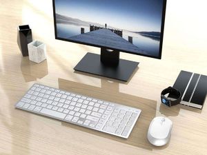 Klawiatura Alogy Bluetooth Bezprzewodowa Biała US 7