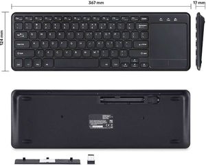 Klawiatura Alogy Touchpad Bezprzewodowa Czarna US (8939 Bluetooth KEYBOARD Win/iOs/Android Alogy touchpad) 8
