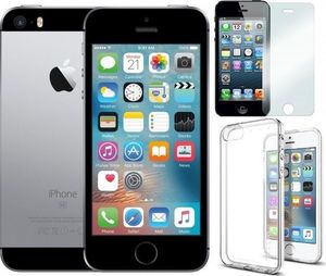 Smartfon Apple APPLE iPhone SE A1723 2GB 16GB LTE Retina Space Gray Powystawowy iOS + Szkło hartowane + Silikonowe Etui 7